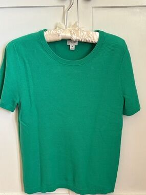 J. Crew Short Sleeve Crewneck Top in Bright Green